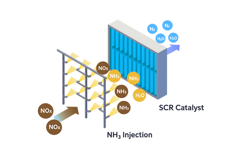 SCR catalyst and NH3 injection