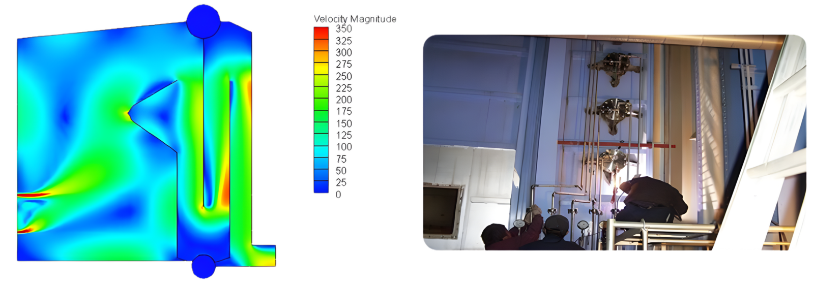 CFD simulation of the furnace and the installed SNCR injection lances