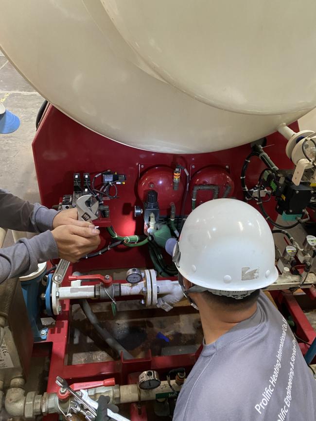 Preventative maintenance of vacuum furnaces.