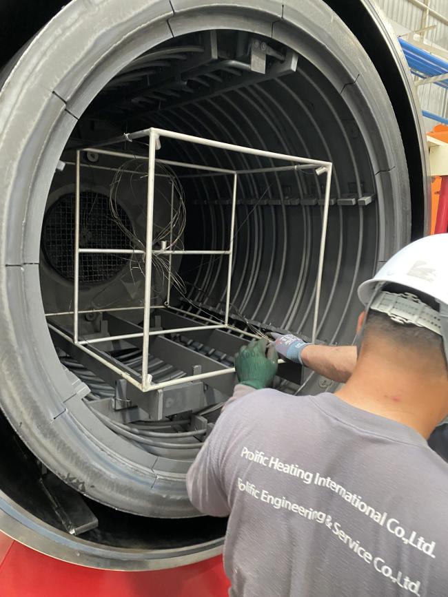 Preventative maintenance of vacuum furnaces.