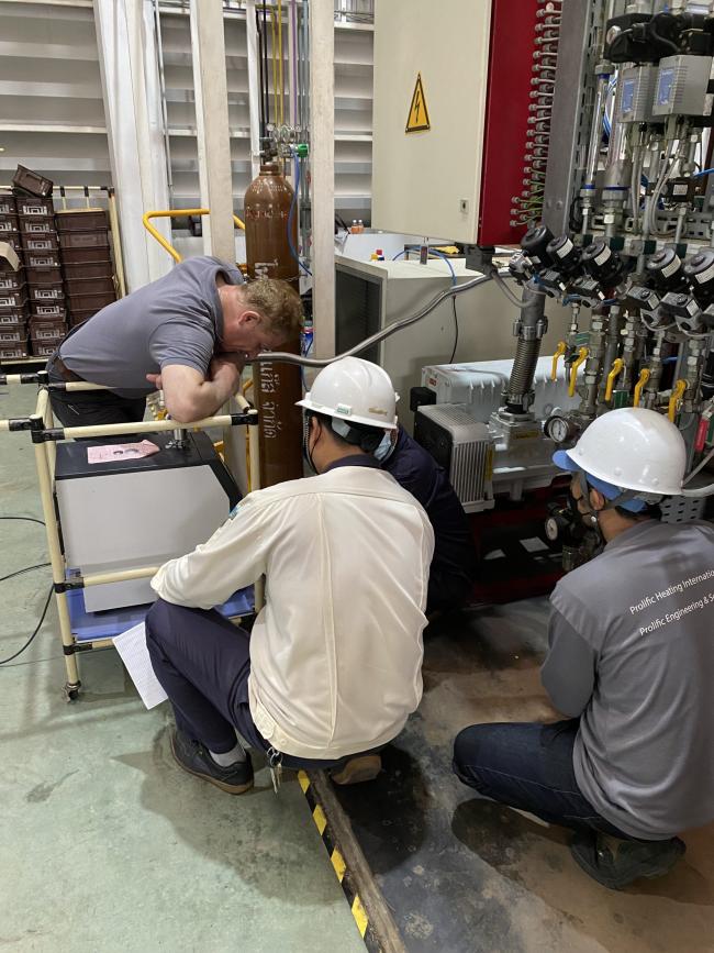 Preventative maintenance of vacuum furnaces.